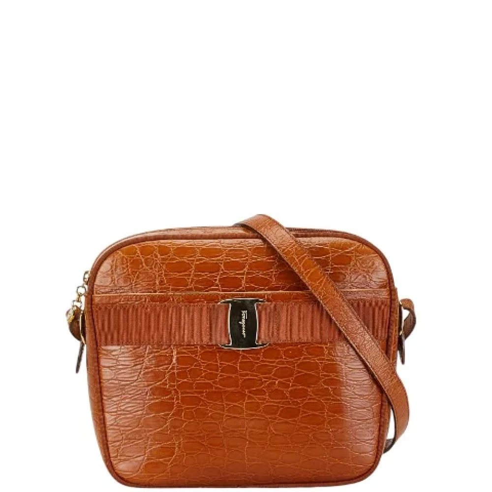 Salvatore Ferragamo Pre-owned Leather shoulder-bags Brown Dames