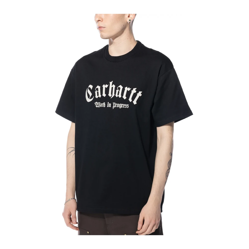 Carhartt WIP Amerikaans Script Organisch Katoenen T-Shirt Black Heren