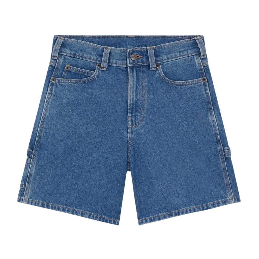 Dickies Blue Denim Shorts, Female, W28, 993 7-Inch Carpenter Short