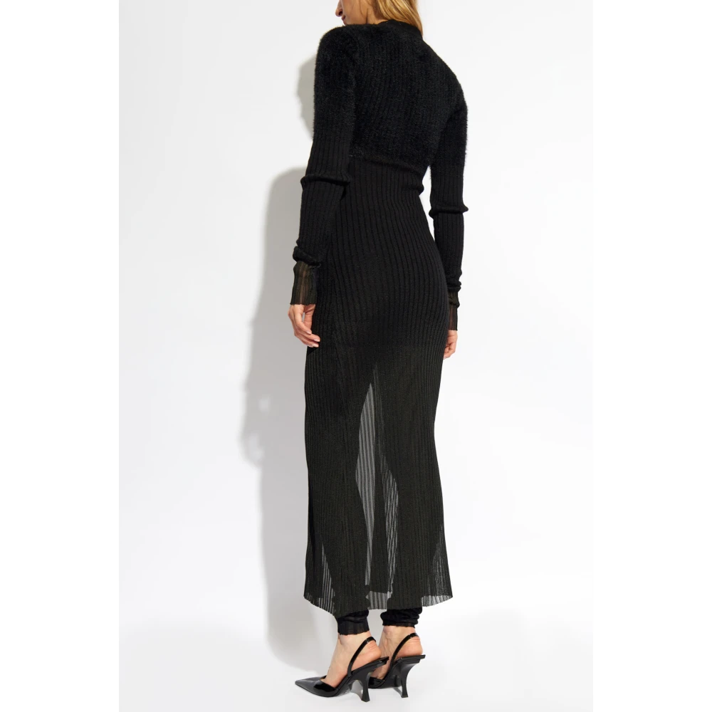 The Attico Versleten Jurk Black Dames