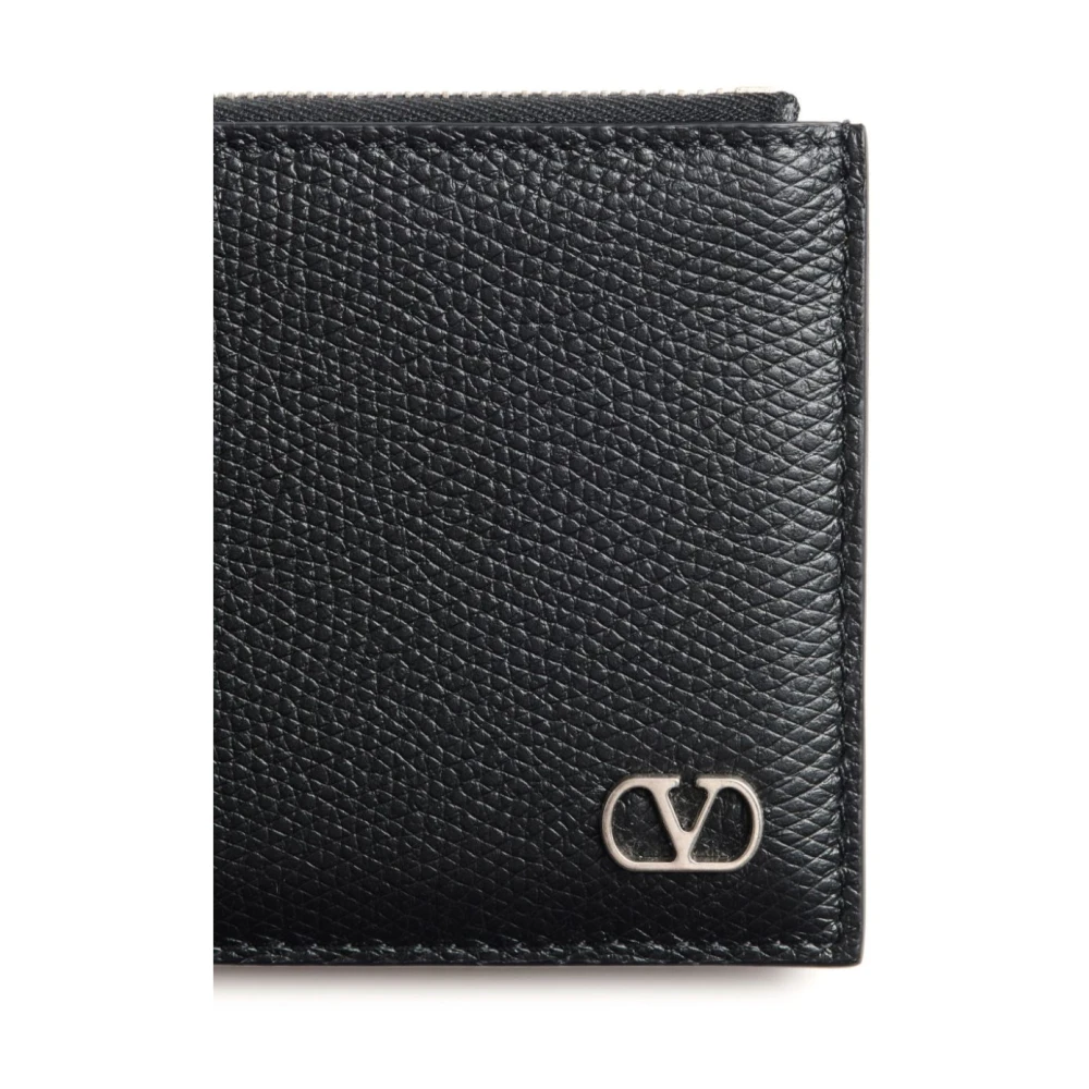 Valentino Garavani Zwarte VLogo Signature Portemonnee met Kaartsleuven Black Heren