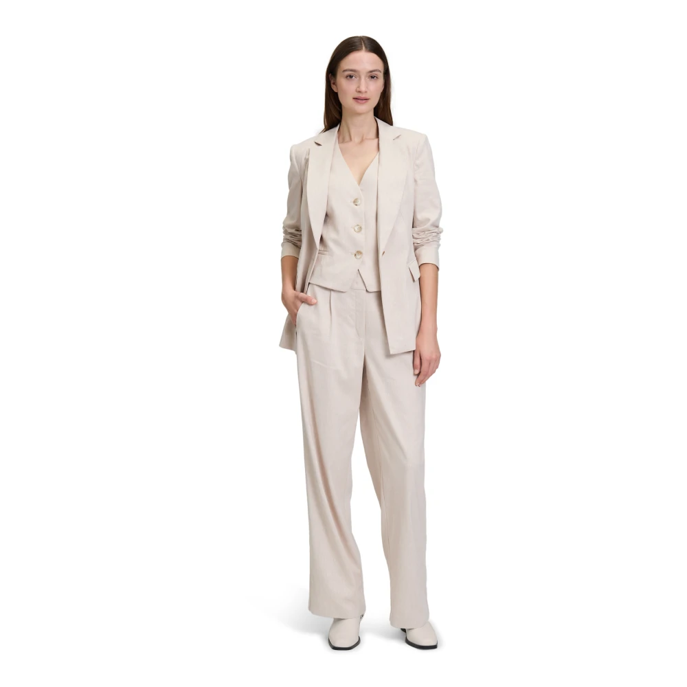Betty & Co Zomer vest met zakken Beige Dames