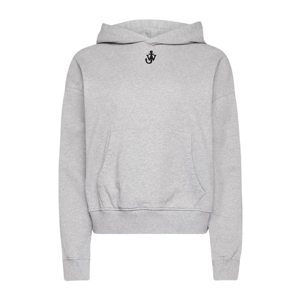 Jw Anderson Women's Gray Anchor Embroidery Cropped Hoodie - Hoodies - Xs - Sweatshirts & Hoodies