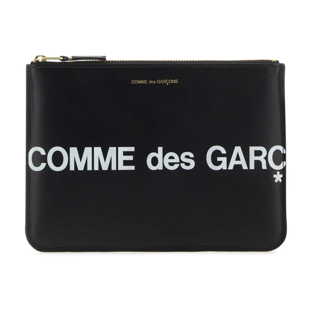 Comme des Garçons Zwarte Leren Beauty Cases Pouch Black Dames