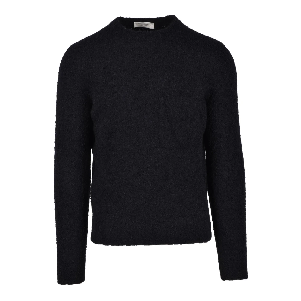 Filippo De Laurentiis Alpacka Merino Blandning Stickad Tröja Black, Herr