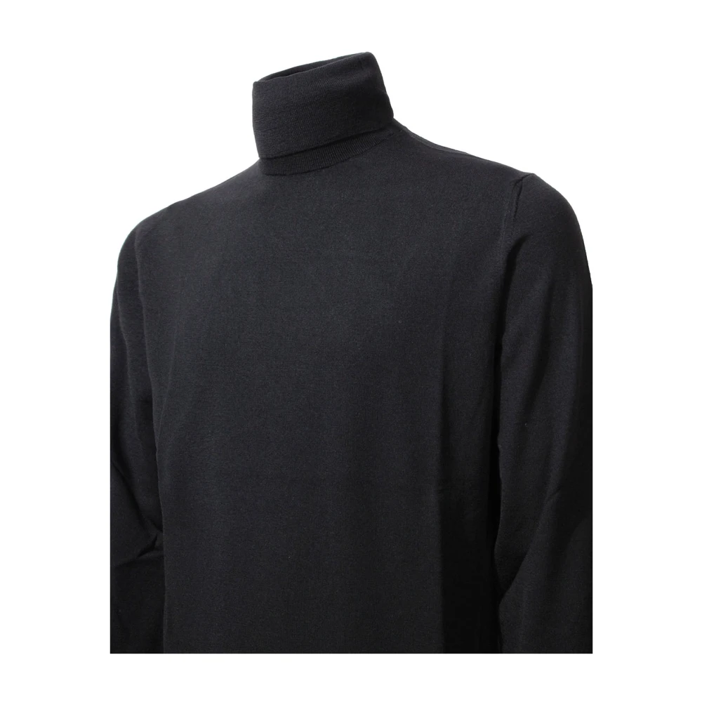Zanone Zwarte Flexwool Coltrui Trui Black Heren