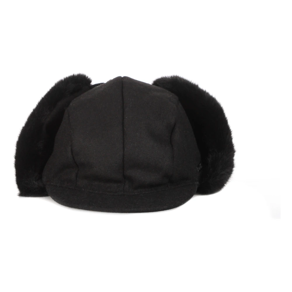 Kangol Wol Aviator Oor Hoed Zwart Black Unisex