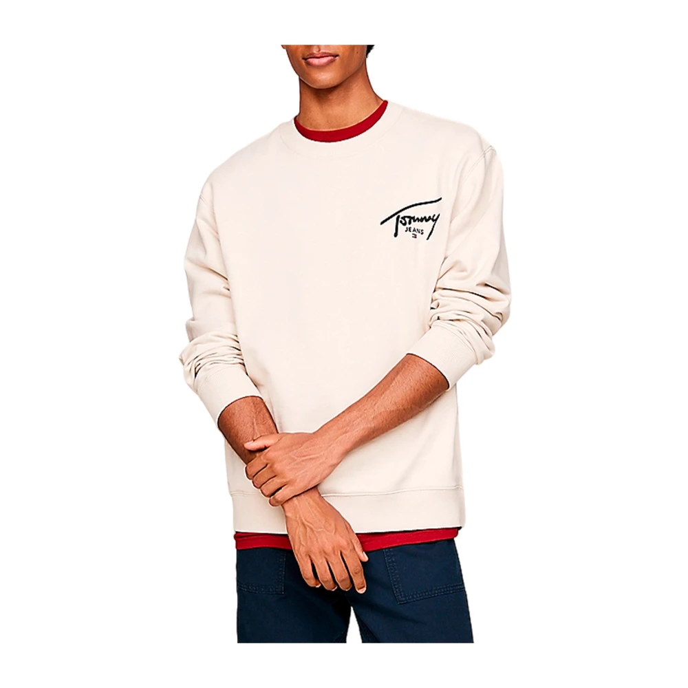 Tommy Hilfiger Grafische Logo Sweater Beige Heren