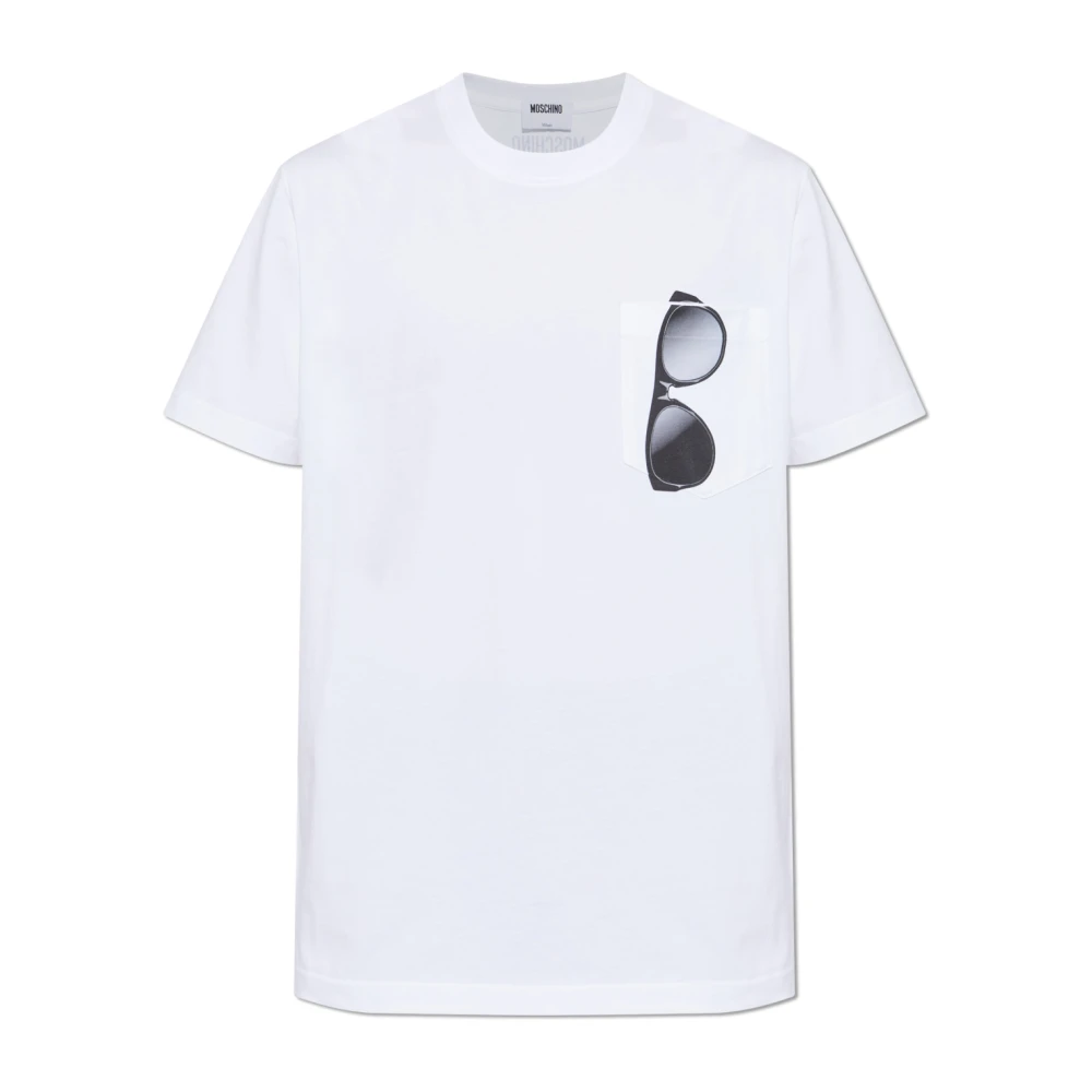 Moschino Men's White T-Shirts, Xl, T-Shirt With Pocket