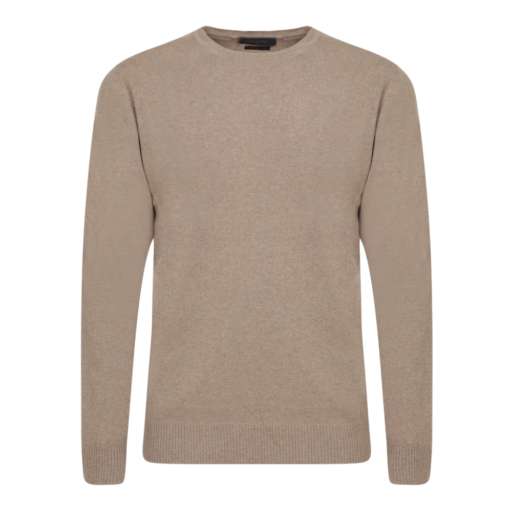 Daniele Fiesoli Beige Gebreide Trui Crew Neck Sweater Beige Heren