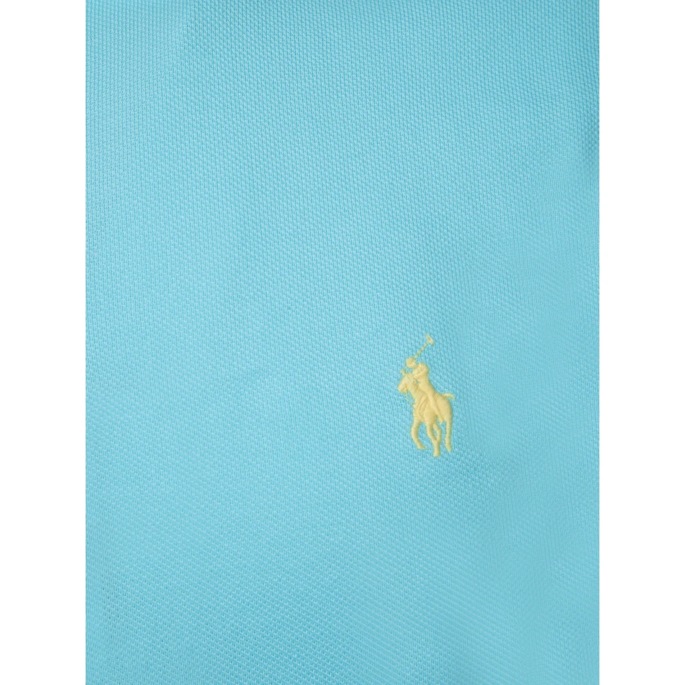 Polo Ralph Lauren Lichtblauw Geribbeld Poloshirt Blue Heren