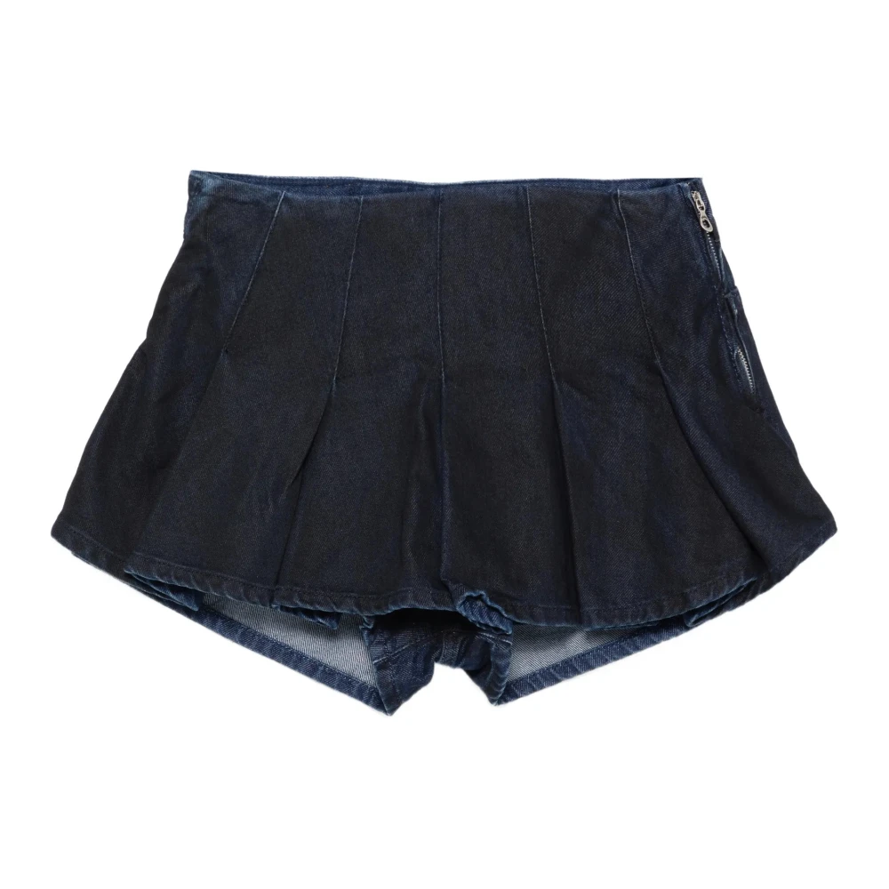 Diesel Blå Pleated Denim Shorts