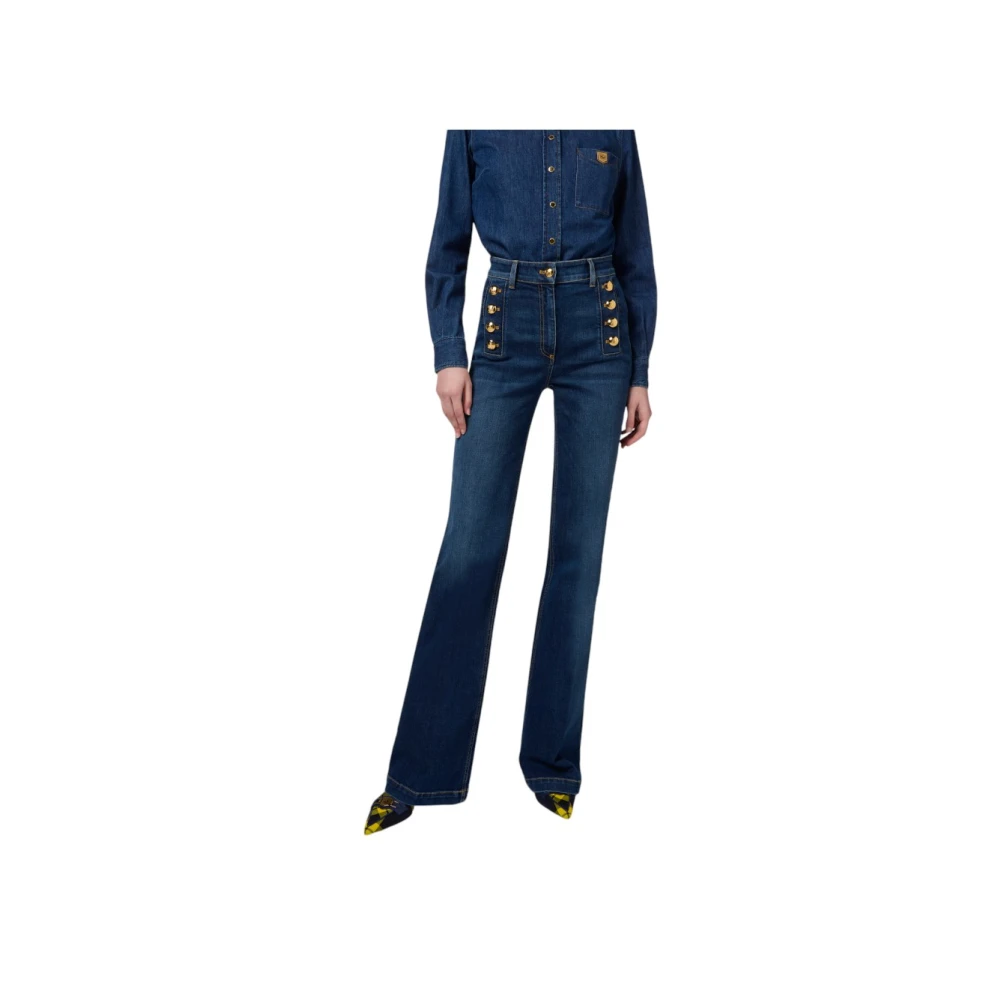 Elisabetta Franchi Classic Denim Flared Jeans Blue Dames