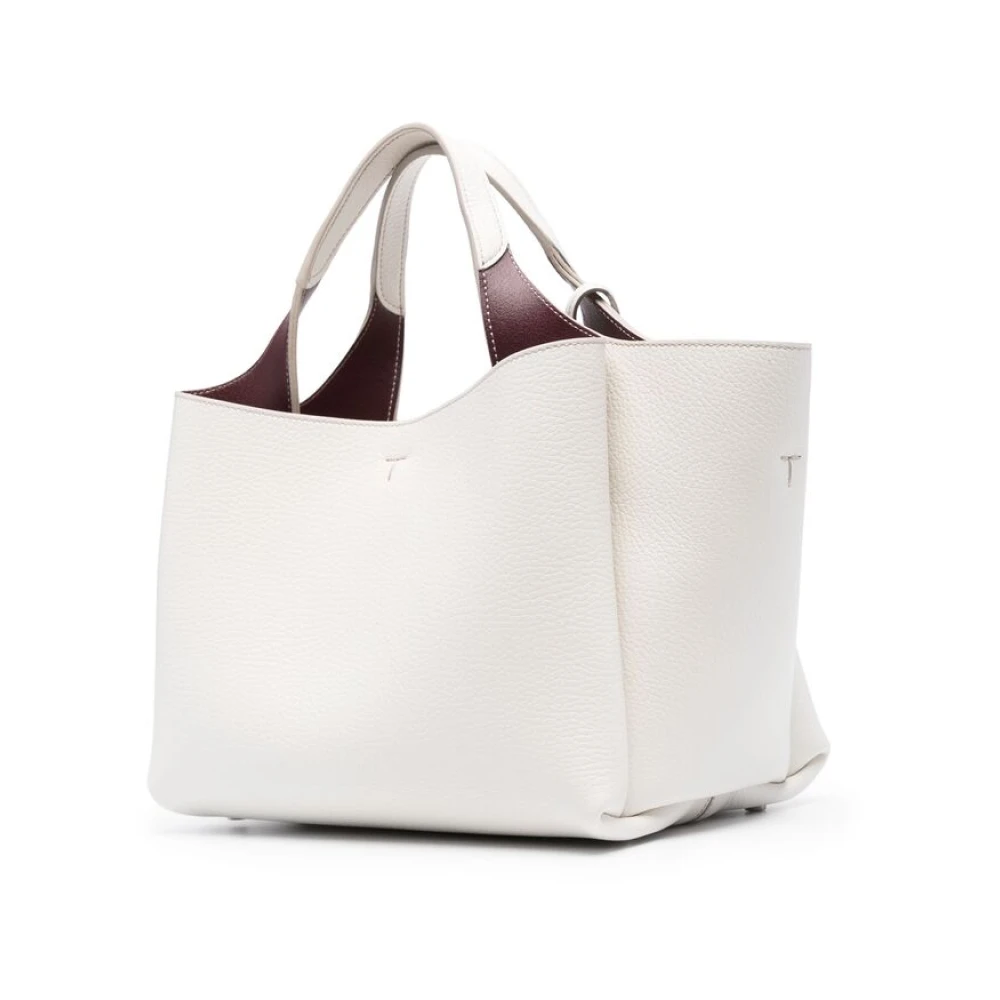 TOD'S Off-White Korrelig Leren Handtas White Dames