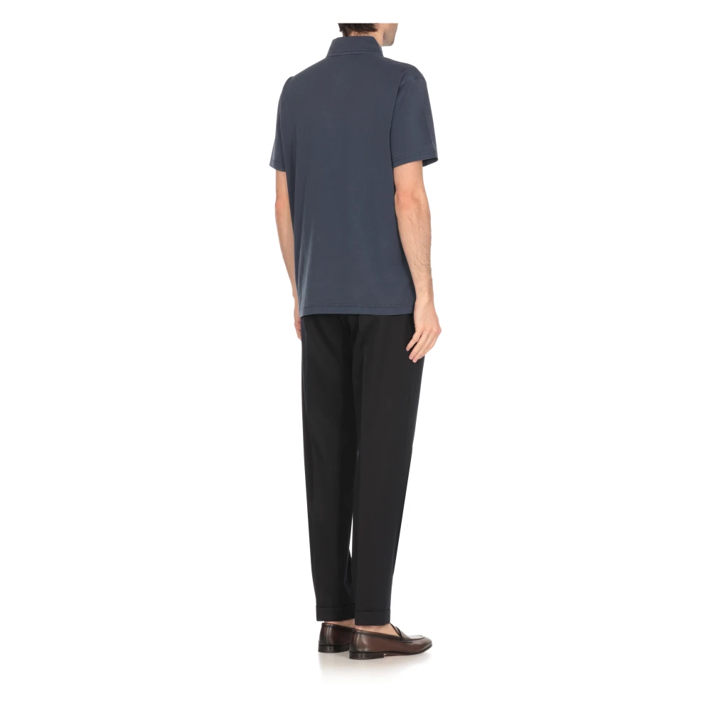 Fay Blauw Poloshirt met Knopen Blue Heren