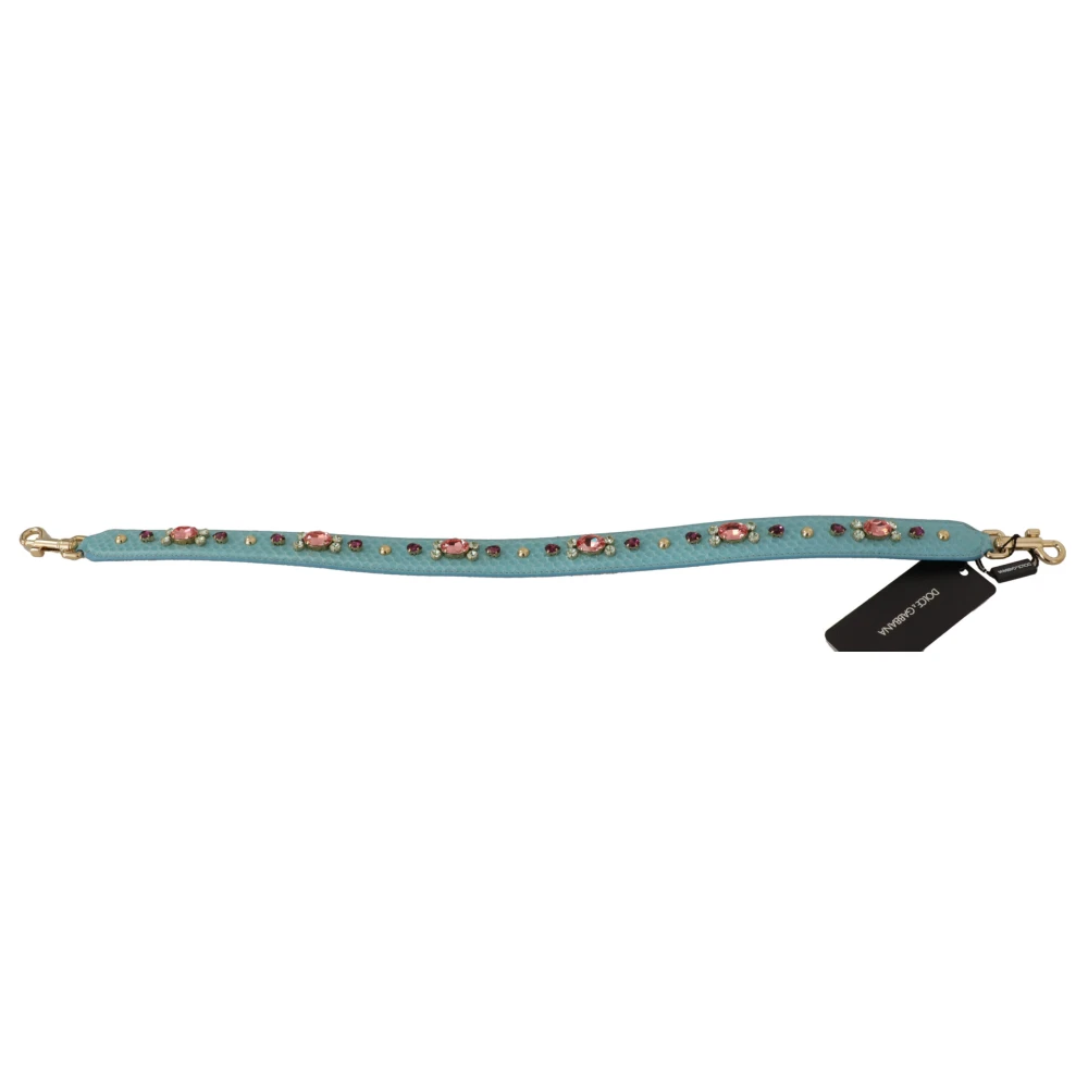 Dolce & Gabbana Lichtblauwe Leren Schoudertasriem Blue Dames