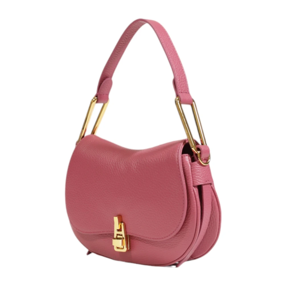 Coccinelle Roze Leren Handtas met Clip Sluiting Pink Dames