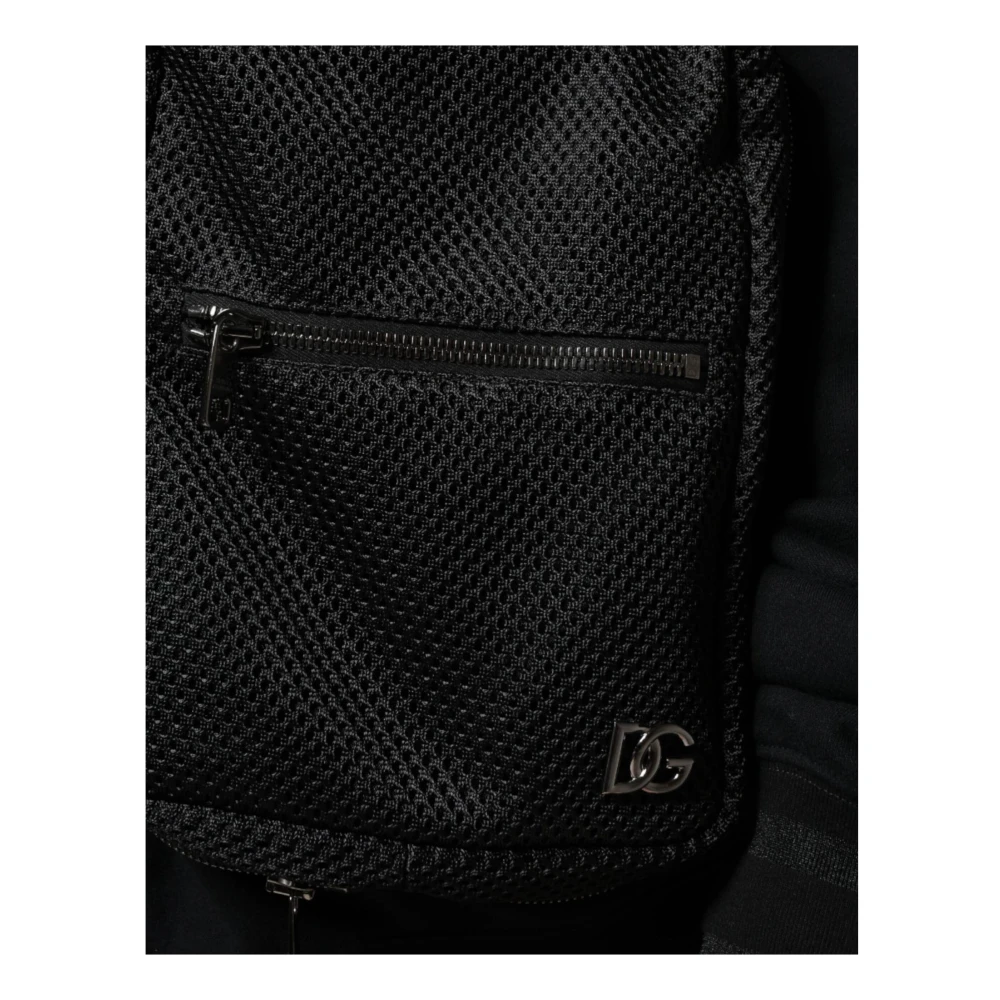 Dolce & Gabbana Zwarte hoodie met logodetails Black Heren