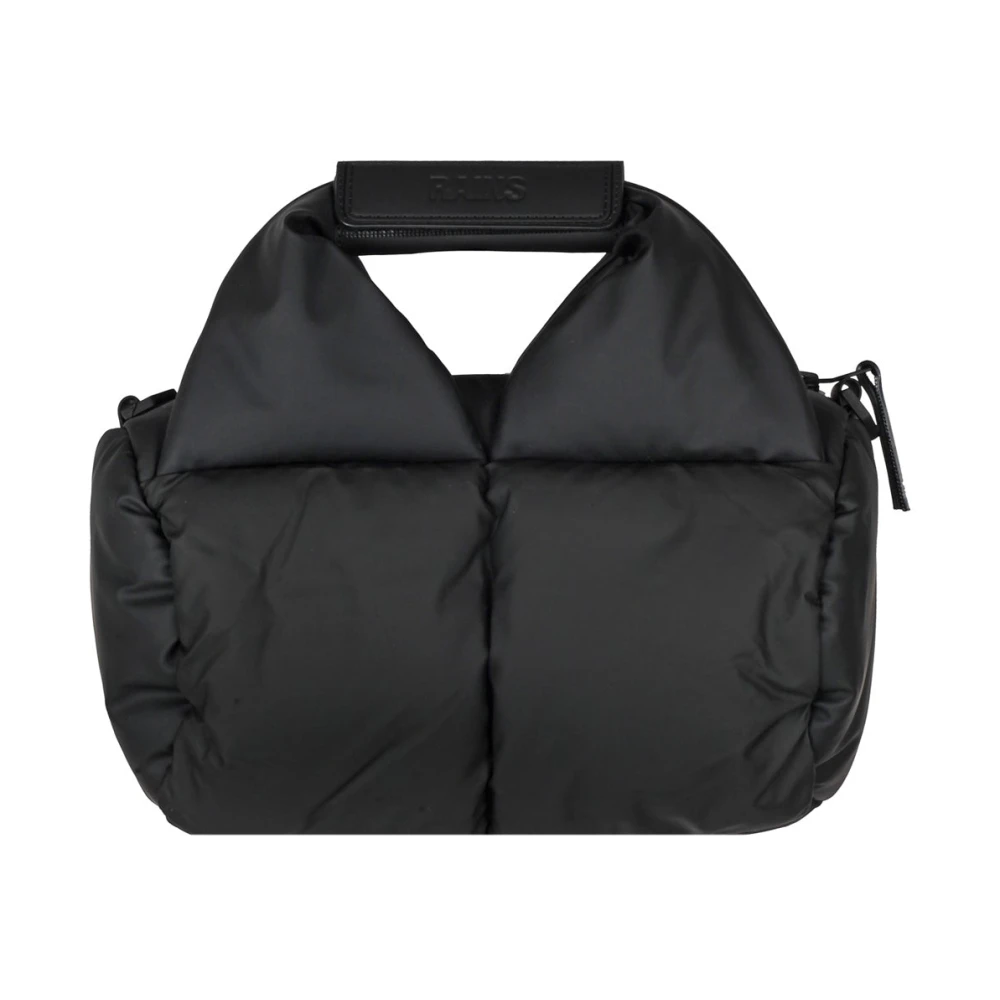 Rains Nyssa Puffer Duffel Crossbody Mini Black, Dam