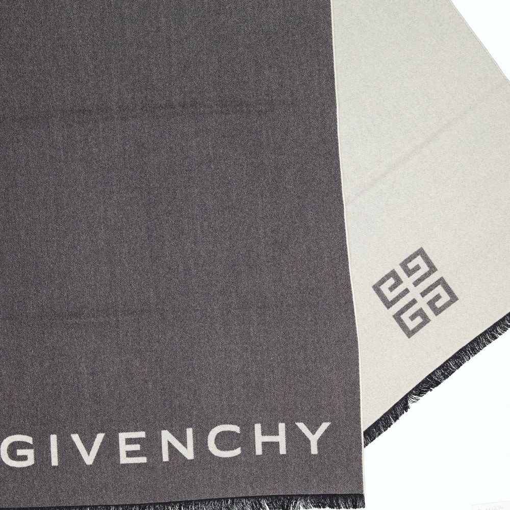 Givenchy Bicolor Wollen Sjaal Herfst-Winter 2024 Gray Unisex