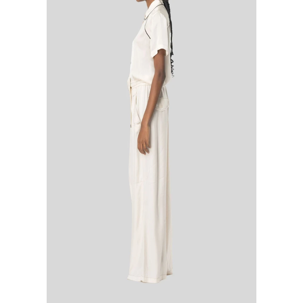 pinko Wide Trousers Beige Dames