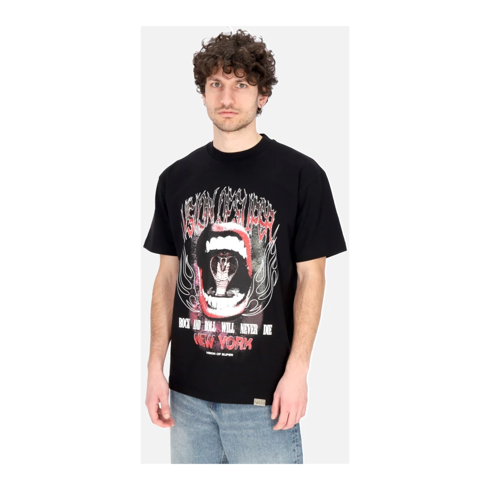 Vision OF Super Cobra Mouth Print Tee Zwart T-Shirt Black Heren