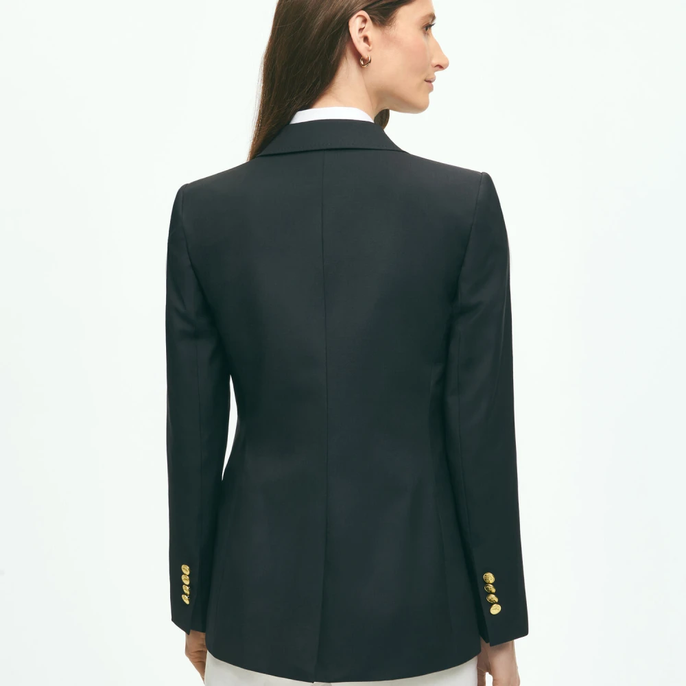 Brooks Brothers Wollen blazer met gouden shank-knopen Blue Dames