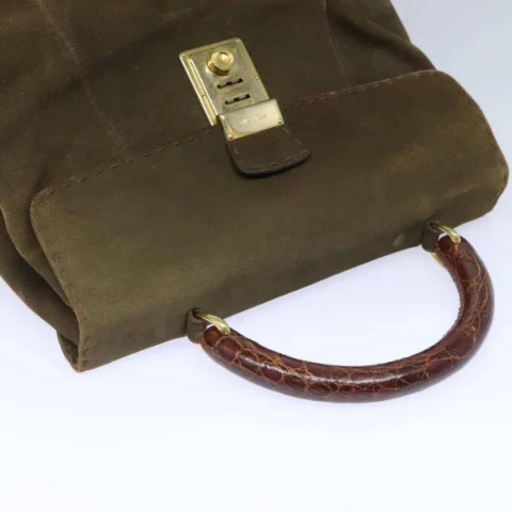 Prada Vintage Pre-owned Suede handbags Brown Dames