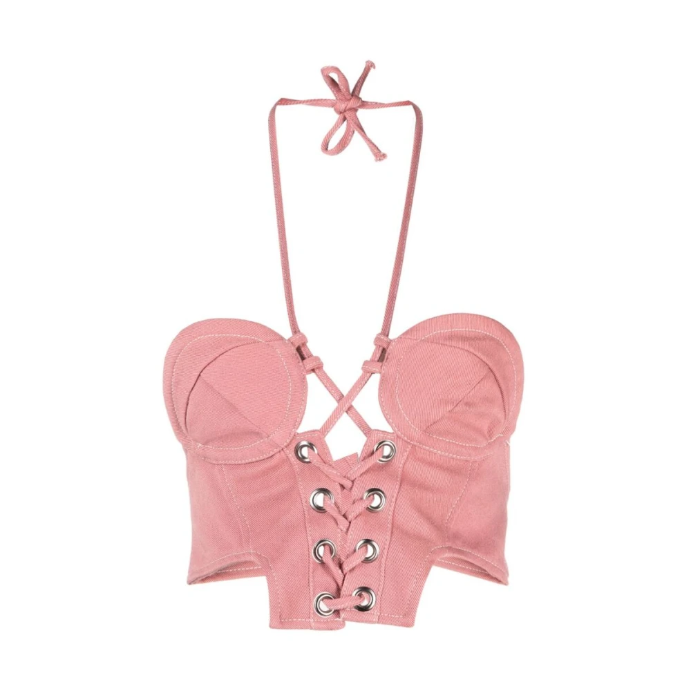 Julfer Roze Korsetstijl Katoenen Top Pink Dames