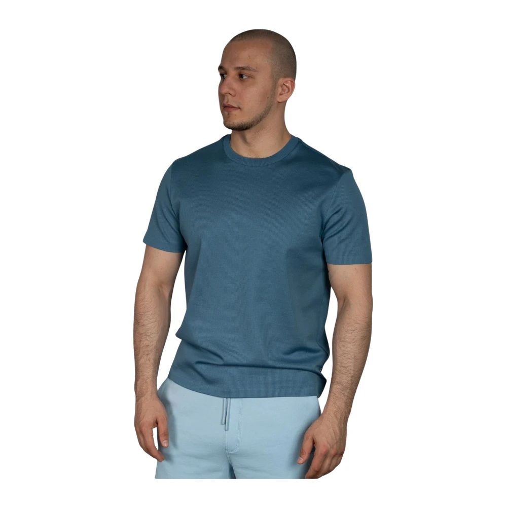 Hugo Boss Korte mouw mercerized katoenen T-shirt Blue Heren