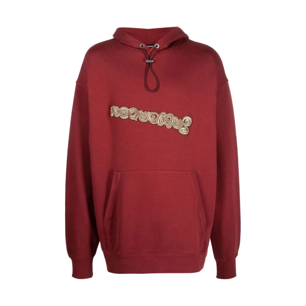 Jacquemus Red Le Hoodie Spirale - Male - Hoodies - L - Sweatshirts & Hoodies