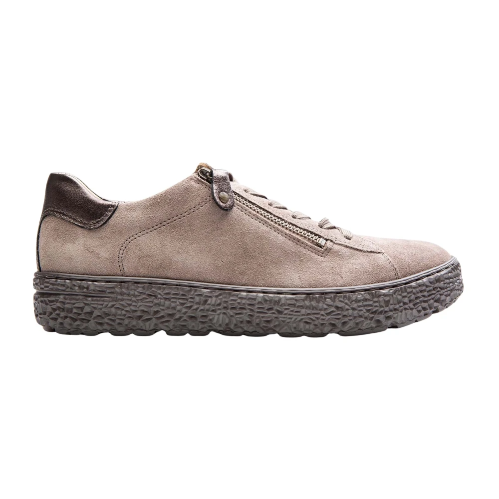 Hartjes Taupe Mocka Sneakers med Förstärkt Häl Beige, Dam