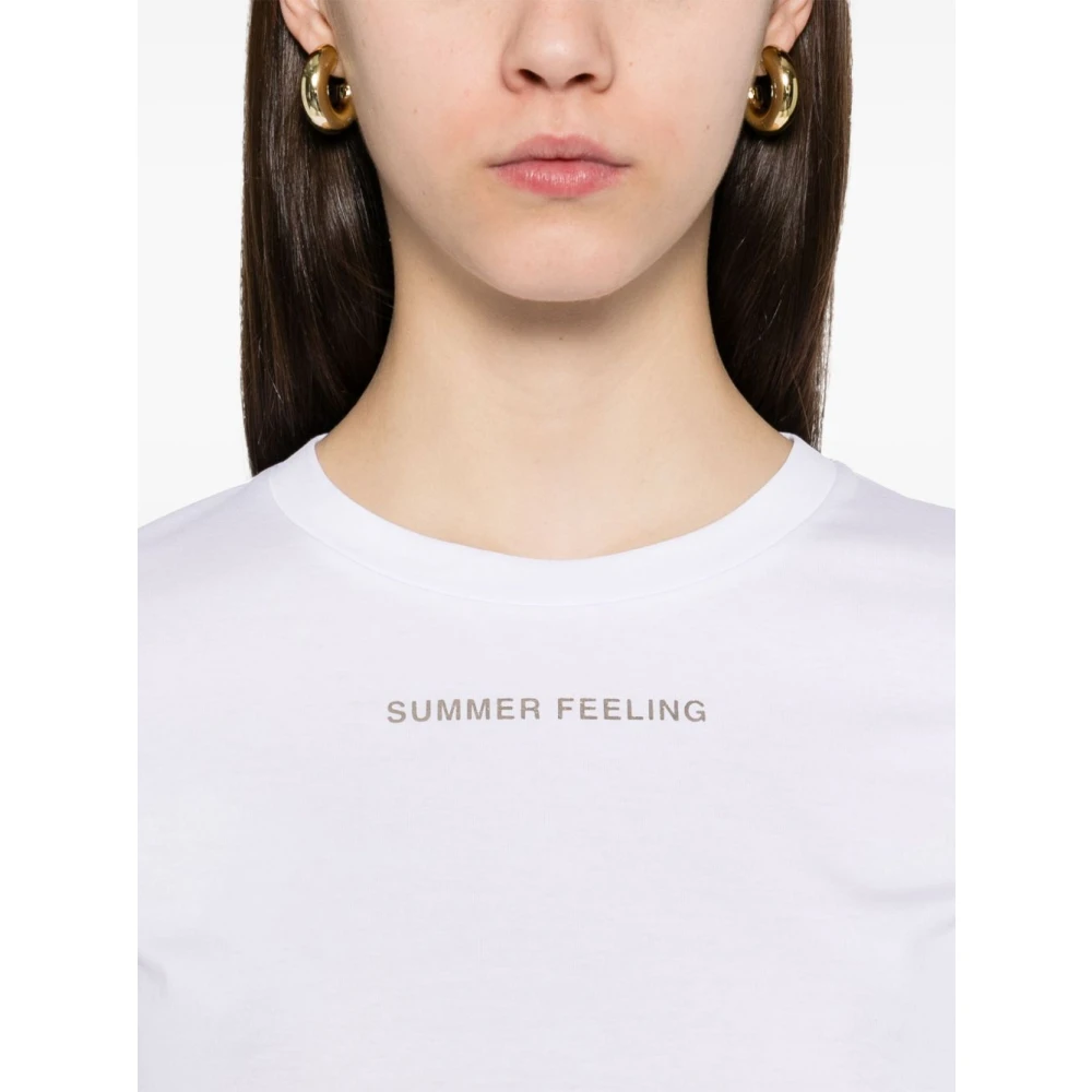 Max Mara Witte Crew Neck T-shirts en Polos White Dames