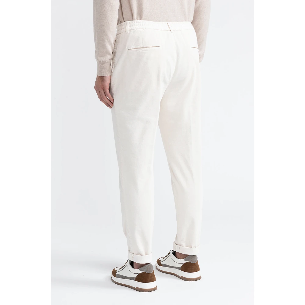 PESERICO Katoenen fluwelen joggerbroek White Heren