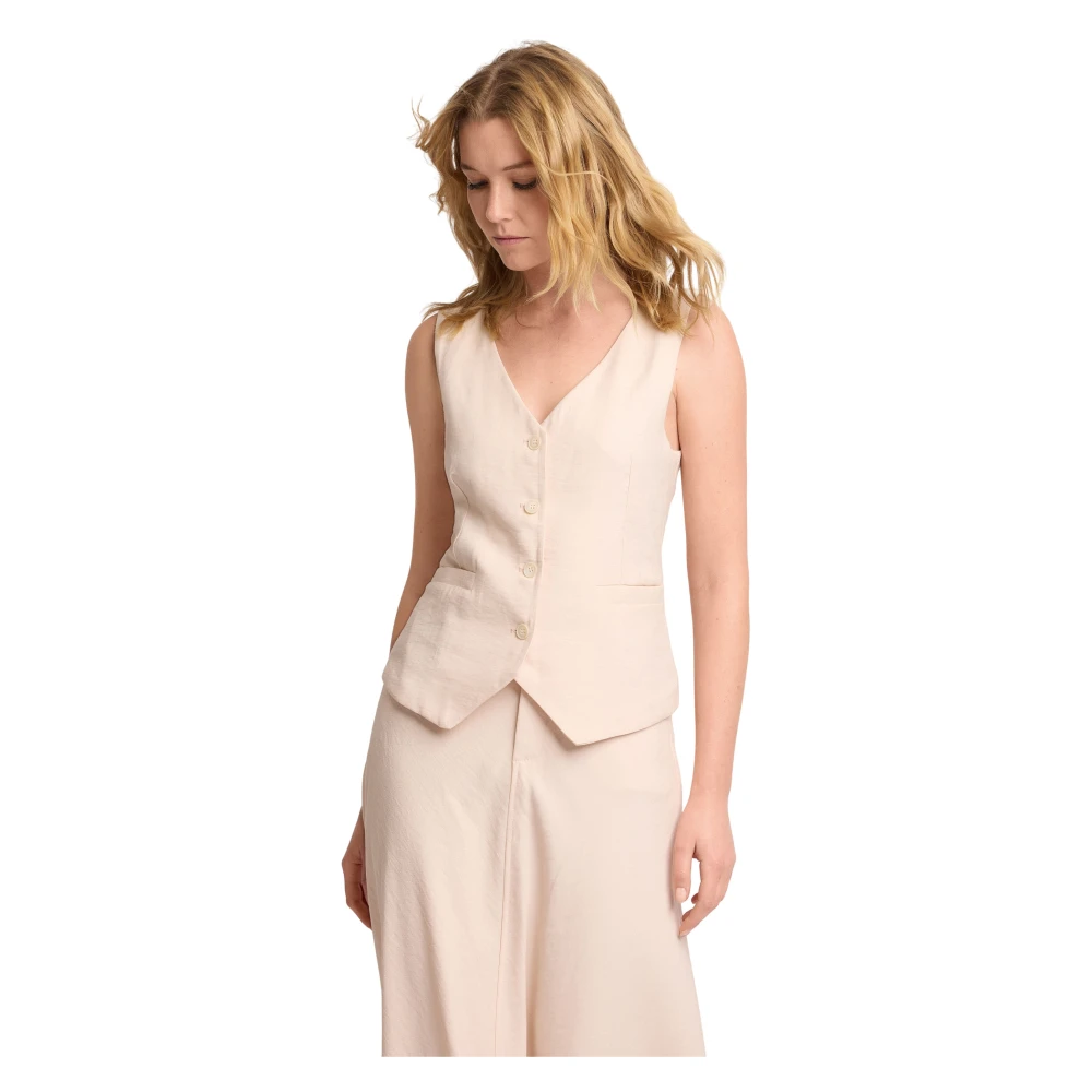 Kocca Women's Pink Waistcoats, M, Gilet Con Scollo A V