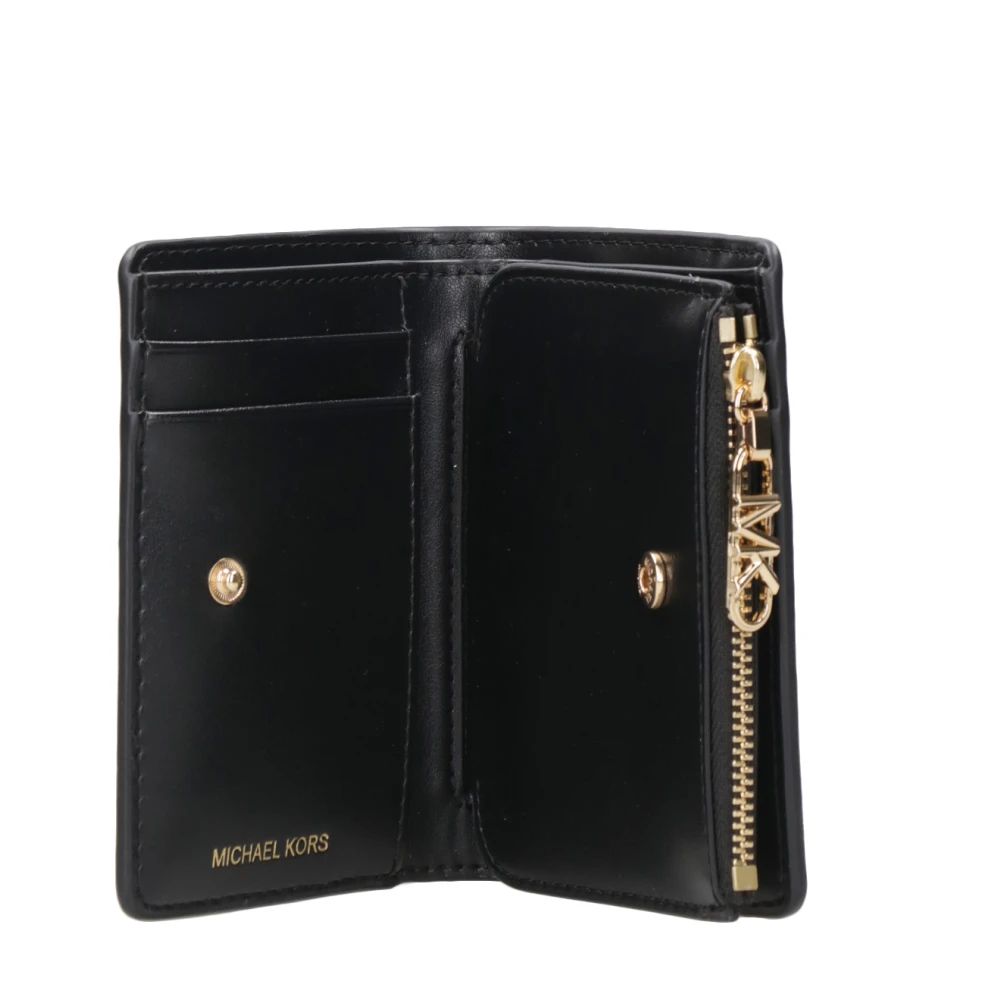 Michael Kors Portemonnee van Gelaagd Leder met Druksluiting Black Dames