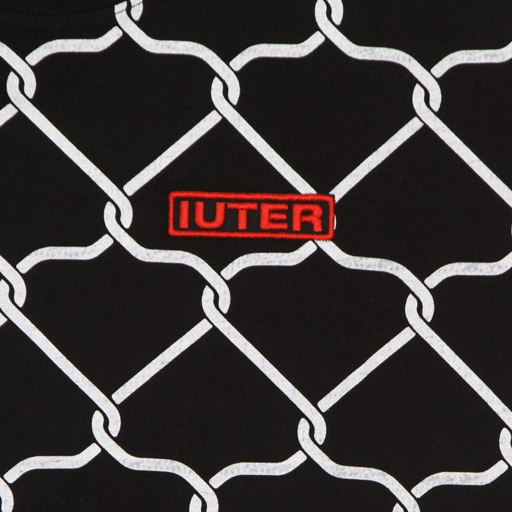 Iuter Zwarte Net Tee Korte Mouw T-shirt Black Heren