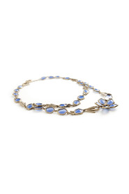 Oscar de la Renta Blue jeweled flower necklace