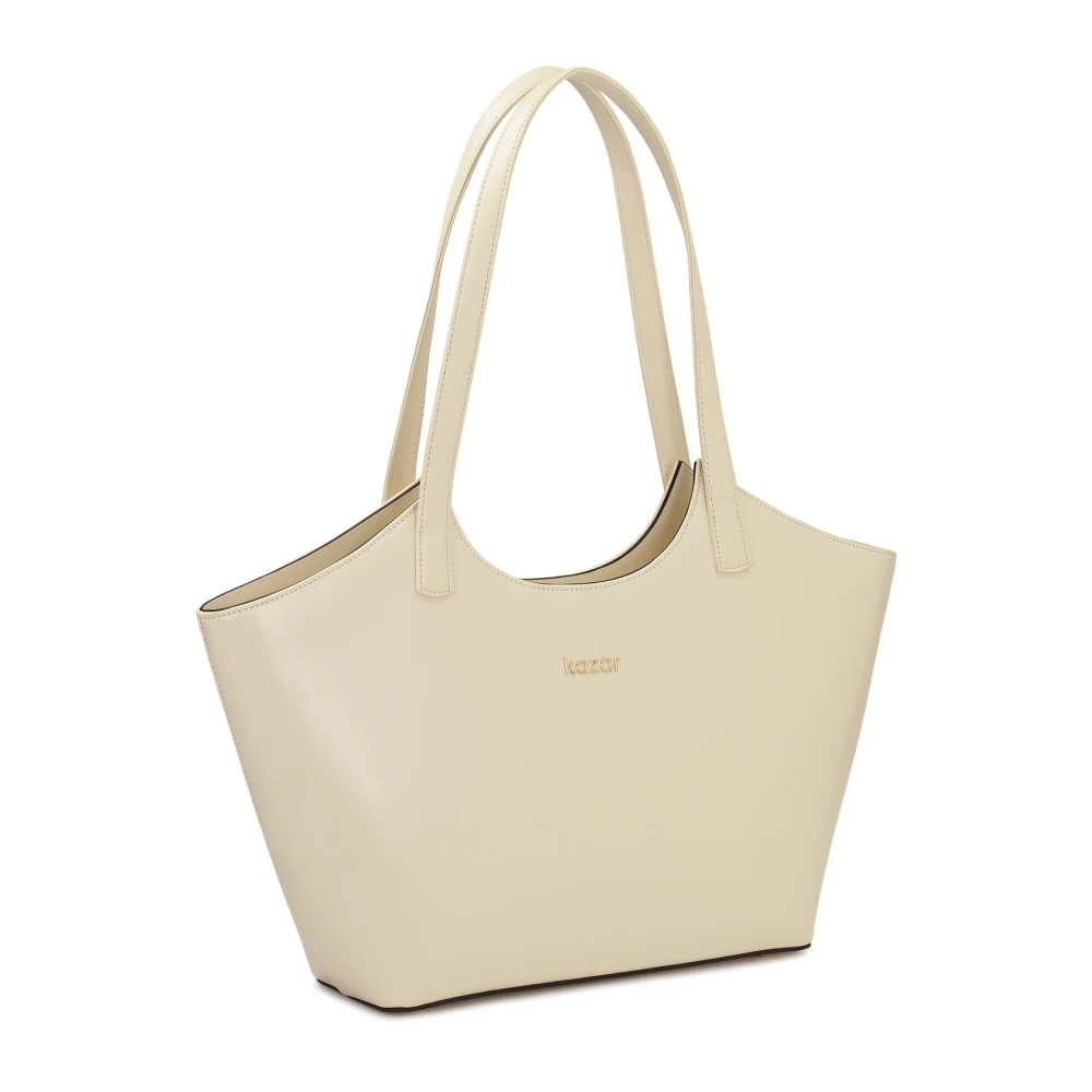 Kazar Grote schoudertas met stijve constructie Beige Dames