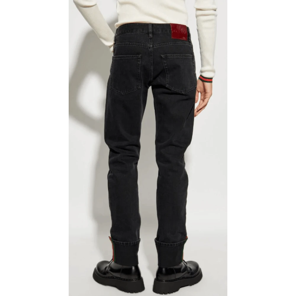 Gucci Antracietgrijze Slim-Fit Denim Jeans Gray Heren