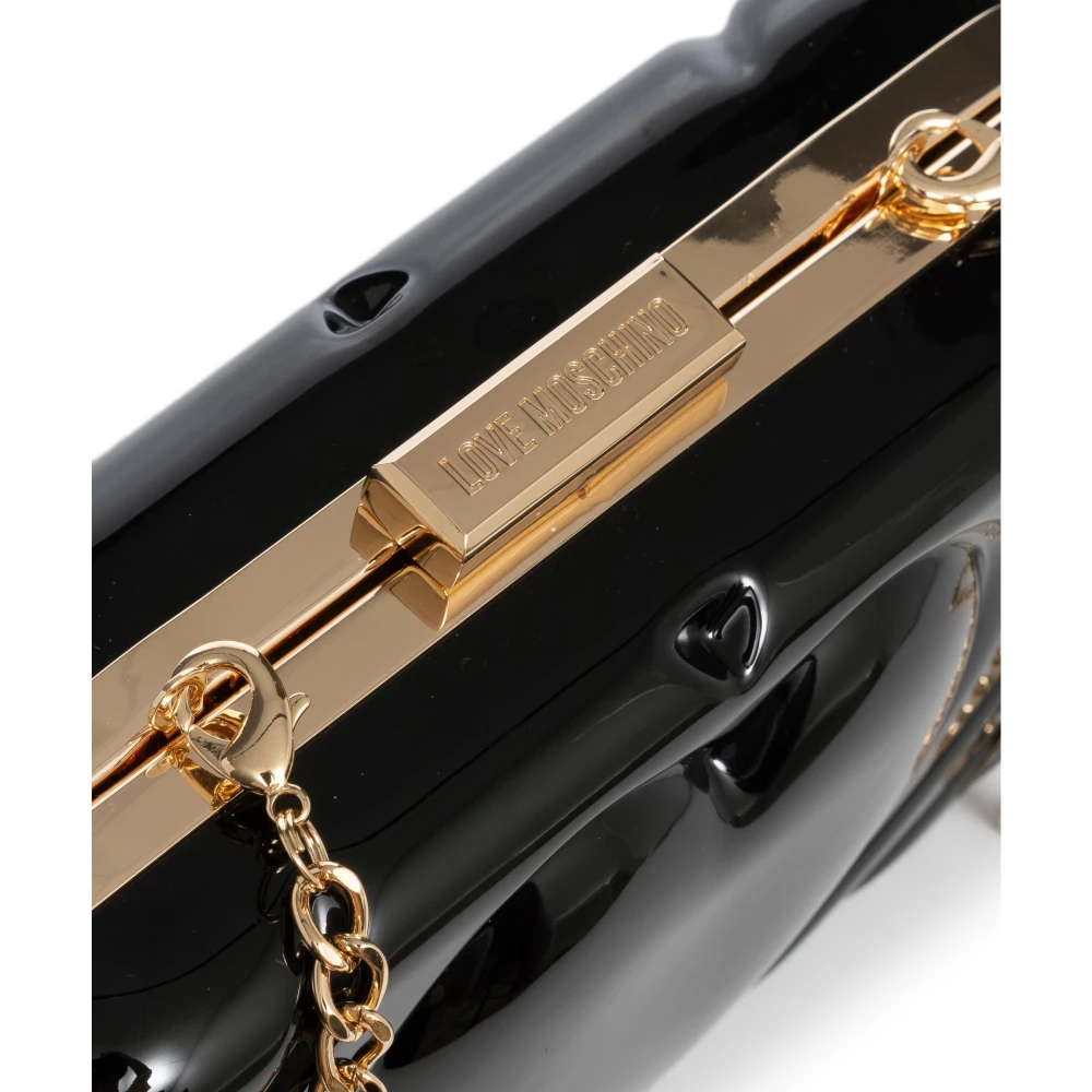 Love Moschino Hart Clutch met Afneembare Band Black Dames
