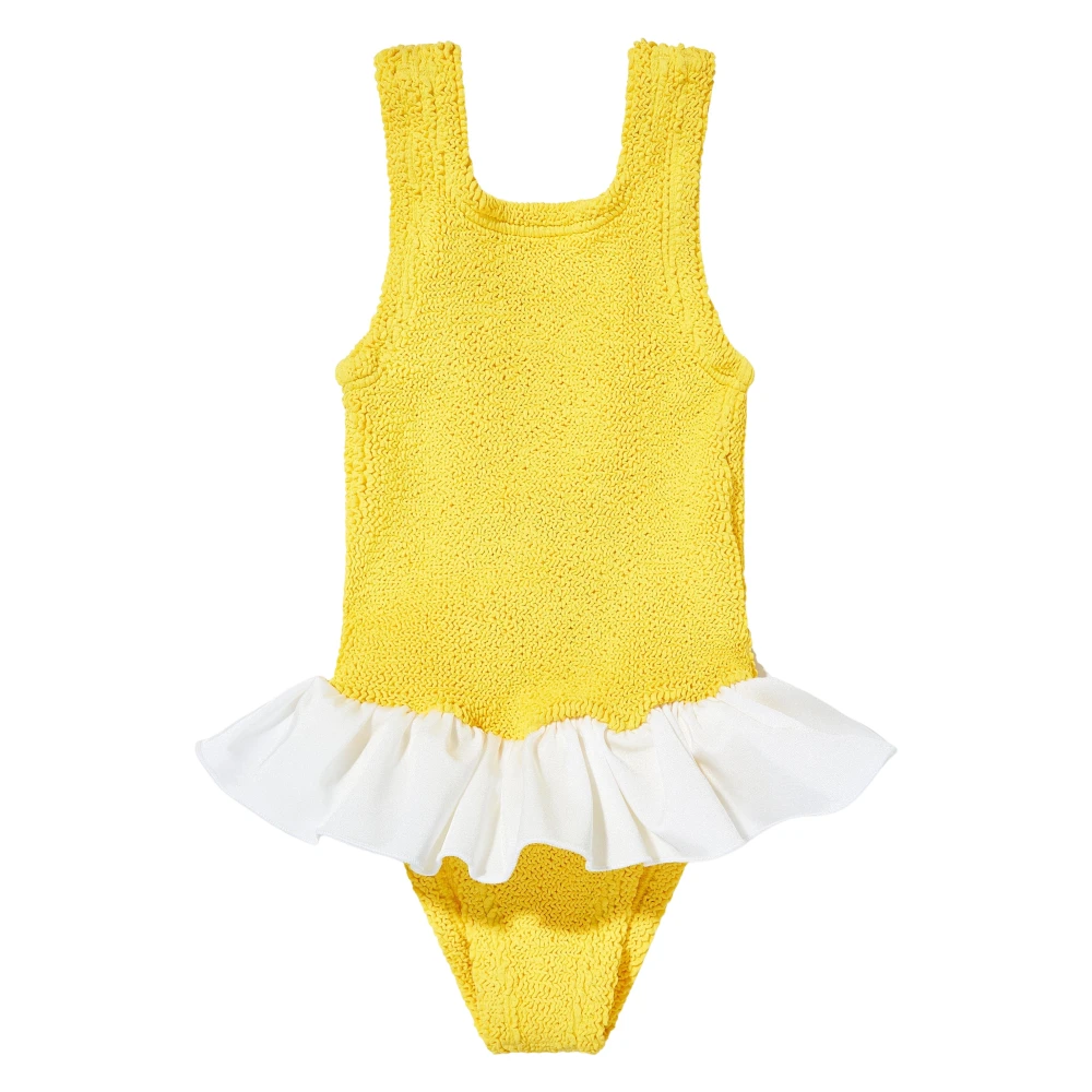 Hunza G Girls Yellow Kids Swimsuits, 7 Y, Denise Swimsuit