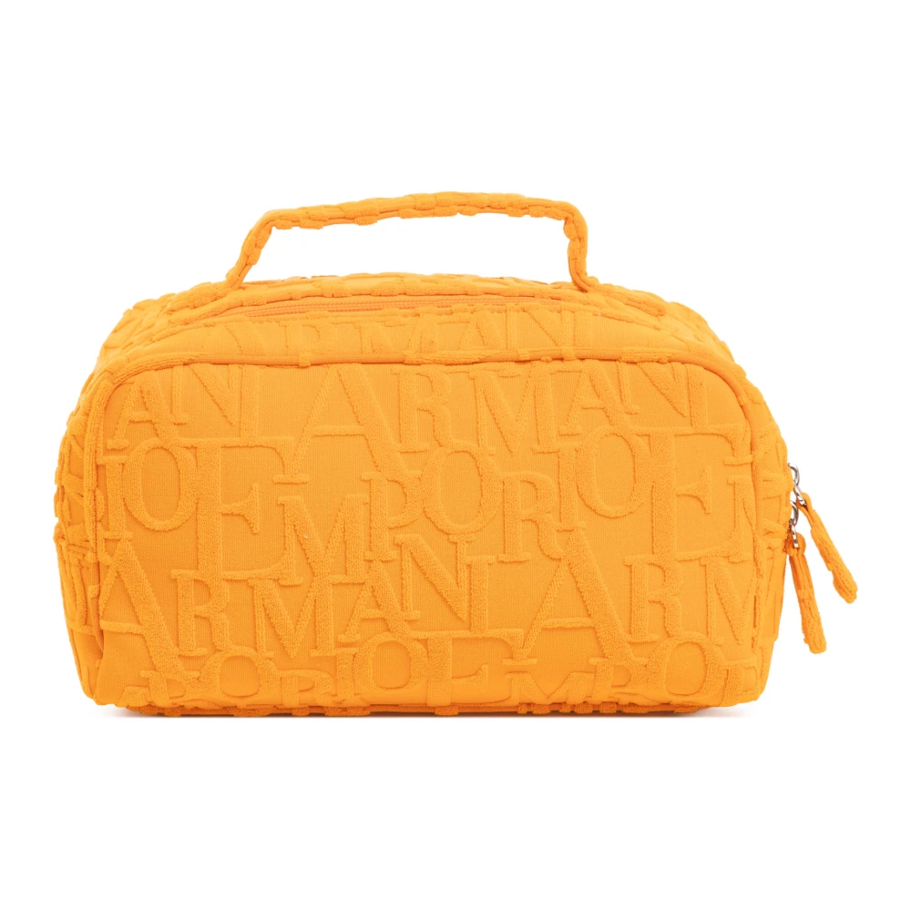 Emporio Armani Strandkläder Toalettväska med Dragkedja Orange, Herr