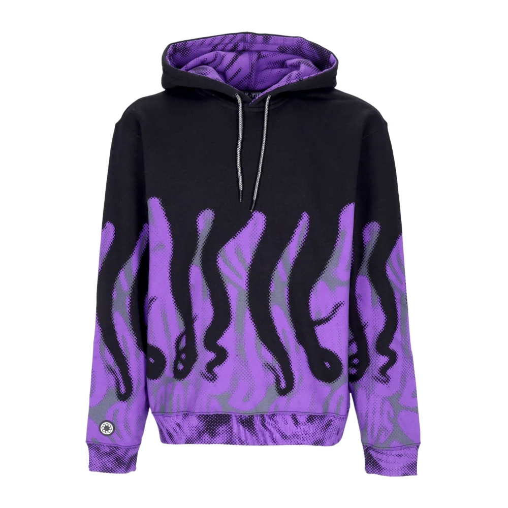 Octopus Half Tone Hoodie Zwart Paars Multicolor Heren