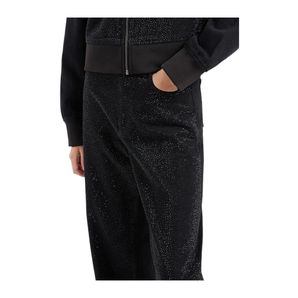 Armani Exchange Zwarte Denim 5-Pocket Broek Black Dames