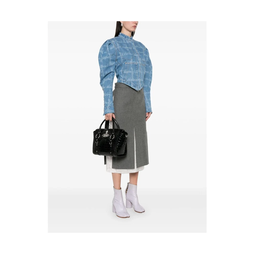 Vivienne Westwood Zwarte Foldover Top Handtas Black Dames