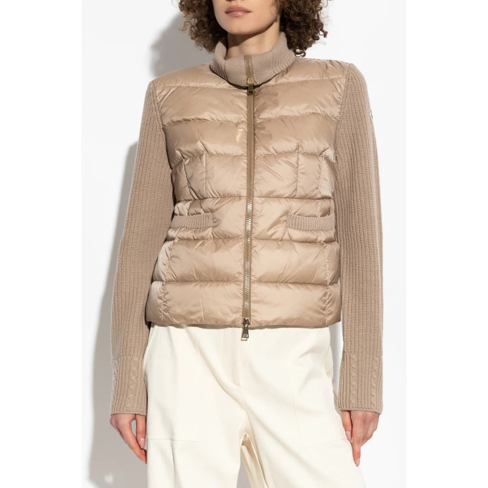 Moncler Vest met gewatteerde voorkant Beige Dames