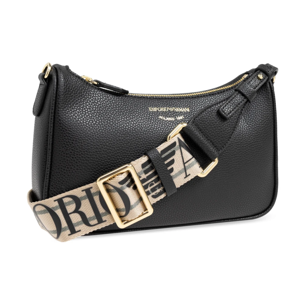Emporio Armani Schoudertas met bedrukt logo Black Dames