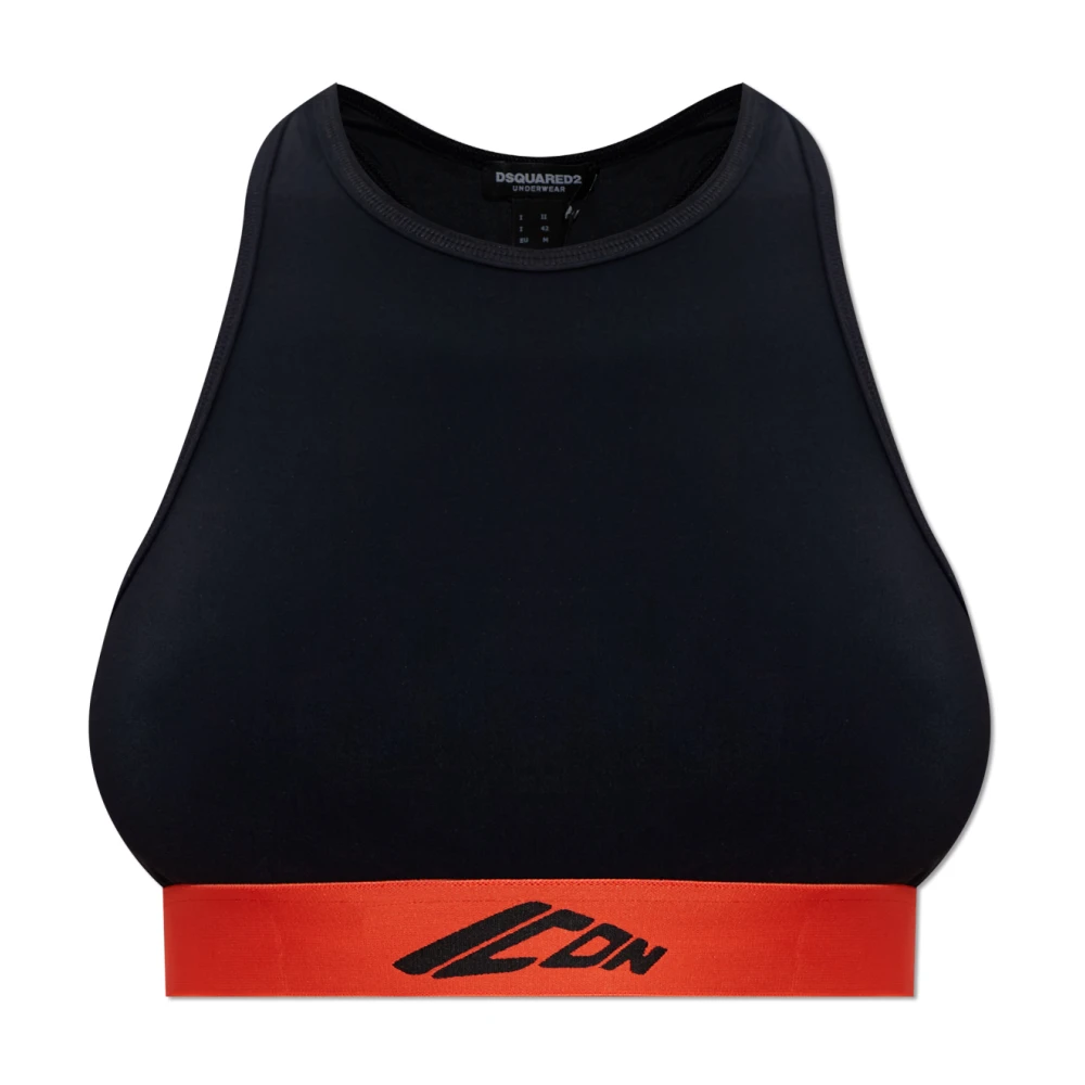 Dsquared2 Vrouw Zwart Fitness Dames, 2XL, Lingerie Top