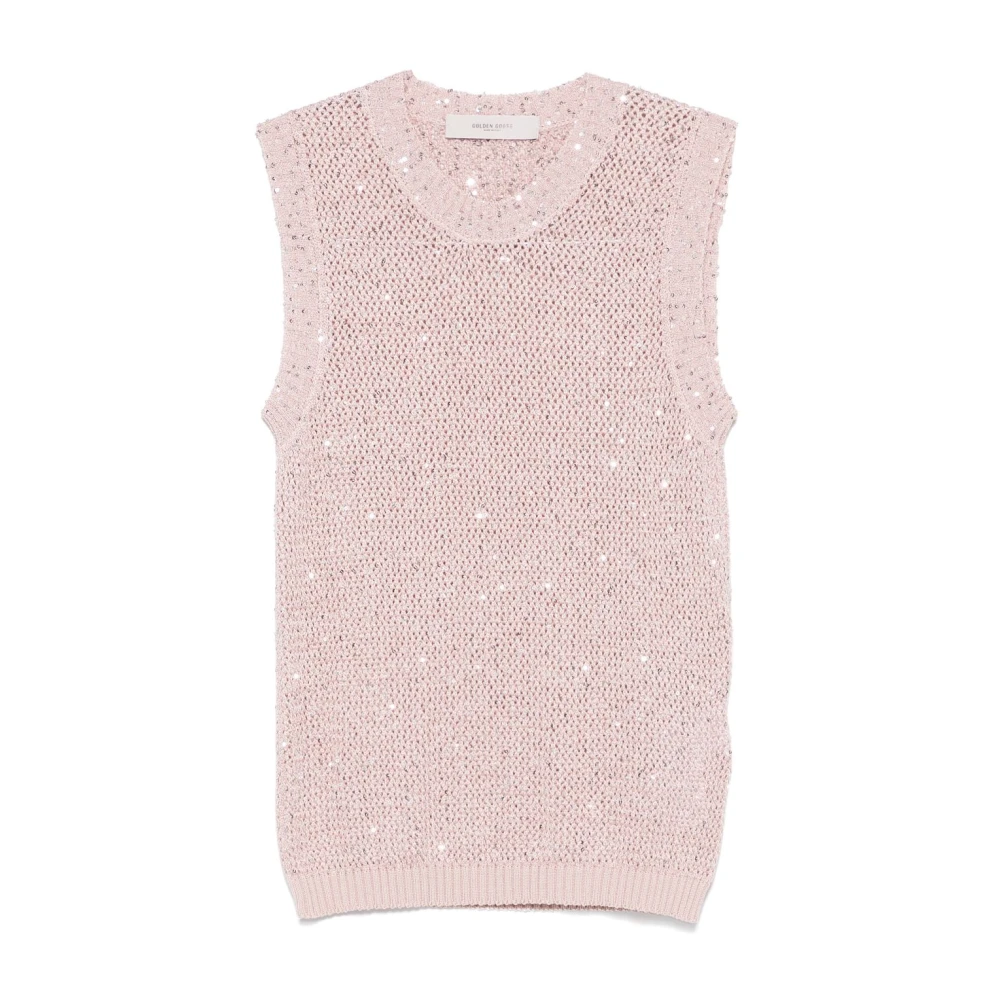 Golden Goose Pailletten Gebreid Vest Roze Pink Dames